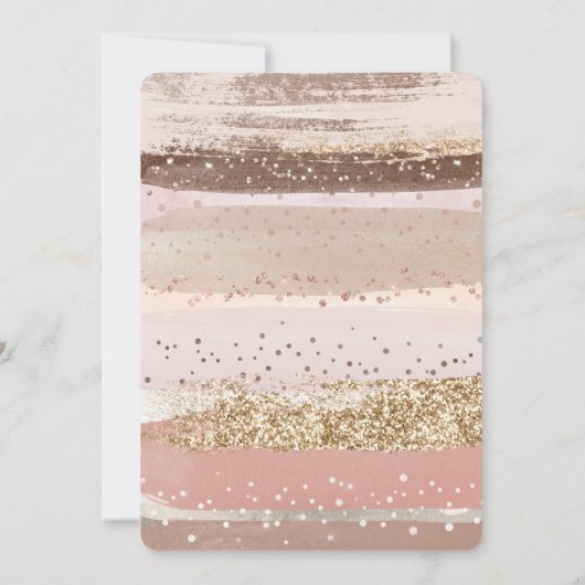 Blush Roos Roze Chocolade Gouden Glitter Verjaarda Kaart (Achterkant)