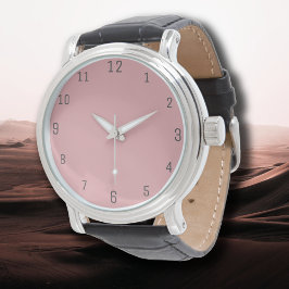 Blush Roos Roze Effen Kleur | Klassiek | Elegant Horloge