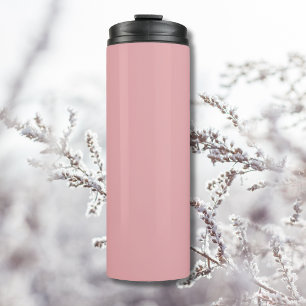 Blush Roos Roze Effen Kleur   Klassiek   Elegant Thermosbeker