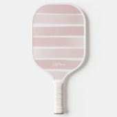Blush Roos roze geschilderde strepen aangepaste te Pickleball Paddle (Voorkant)