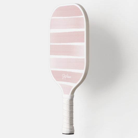 Blush Roos roze geschilderde strepen aangepaste te Pickleball Paddle (Links)