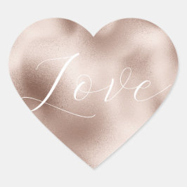 Blush Roos Roze Glam Wit Liefde Bruiloft Hart Sticker