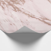 Blush Roos Roze Glitter Marble Glossy Cadeaupapier (Hoek)