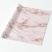 Blush Roos Roze Glitter Marble Glossy Cadeaupapier (Uitgerold)