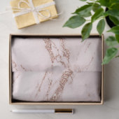 Blush Roos Roze Glitter Marble Modern Tissuepapier (Geschenk)