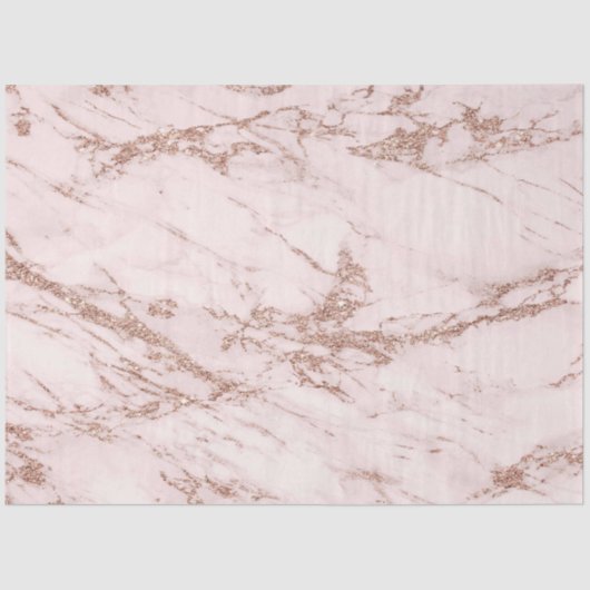 Blush Roos Roze Glitter Marble Modern Tissuepapier (Voorkant)