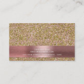 Blush Roos Roze & Gold Glam Glitter Sparkle Visitekaartje (Achterkant)