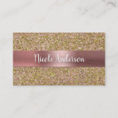 Blush Roos Roze & Gold Glam Glitter Sparkle Visitekaartje (Voorkant)