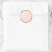 Blush Roos Roze Gouden Confetti Sparkle Faux Glitt Ronde Sticker (Tas)