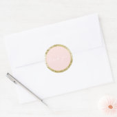 Blush Roos Roze Gouden Confetti Sparkle Faux Glitt Ronde Sticker (Envelop)