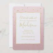 Blush Roos Roze Gouden Confetti Sparkle Kaart (Voorkant)