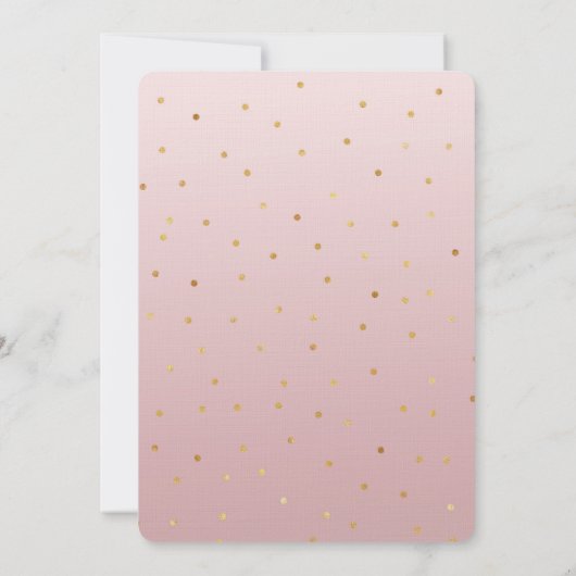 Blush Roos Roze Gouden Confetti Sparkle Kaart (Achterkant)