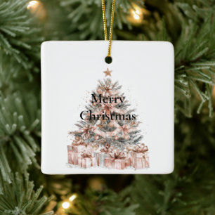 Blush Roos roze kerstboom Keramisch Ornament