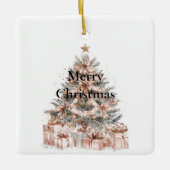Blush Roos roze kerstboom Keramisch Ornament (Voorkant)