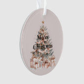 Blush Roos roze kerstboom Ornament (voorkant)