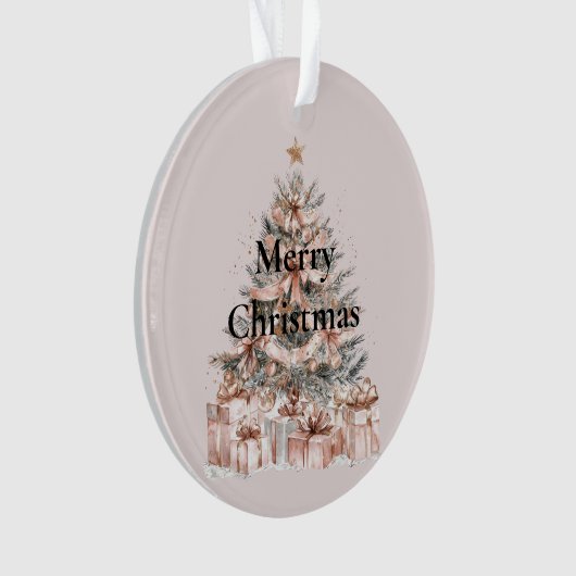 Blush Roos roze kerstboom Ornament (voorkant)