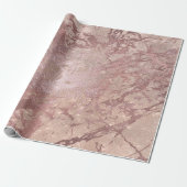 Blush Roos Roze Marmer Glanzende Vonk Poeder Textu Cadeaupapier (Uitgerold)