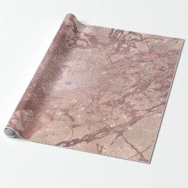 Blush Roos Roze Marmer Glanzende Vonk Poeder Textu Cadeaupapier
