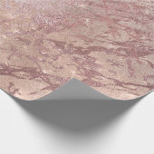 Blush Roos Roze Marmer Glanzende Vonk Poeder Textu Cadeaupapier (Hoek)