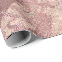 Blush Roos Roze Marmer Glanzende Vonk Poeder Textu Cadeaupapier