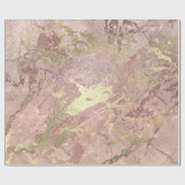 Blush Roos Roze marmer Shiny Spark Gold Cadeaupapier (Vlak)