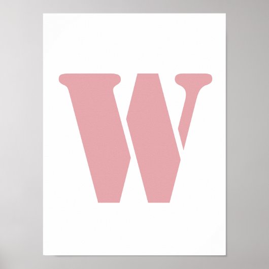 Blush Roos roze minimalistische familie Monogram L Poster (Voorkant)
