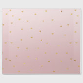 Blush Roos roze ombre Gold Hearts Cadeaupapier (Vlak)