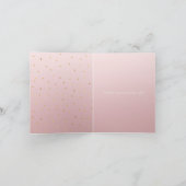 Blush Roos Roze Ombre Goud Confetti Sparkle Bedankkaart (Binnen)