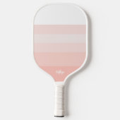Blush Roos Roze Peach Stripes Personated Text Pickleball Paddle (Achterkant)