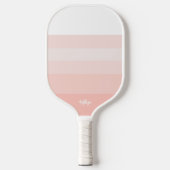 Blush Roos Roze Peach Stripes Personated Text Pickleball Paddle (Voorkant)