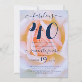 Blush roos roze wit 40e verjaardagsfeest invitati kaart (Voorkant)