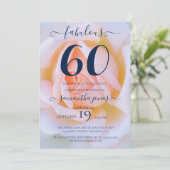 Blush roos roze witte 60e verjaardagsfeestje kaart (Staand voorkant)