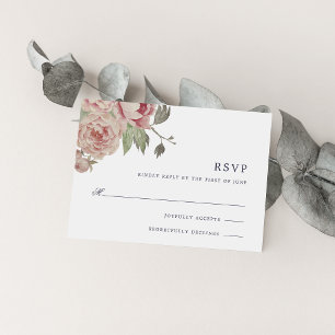 Blush Roos RSVP-kaart RSVP Kaartje