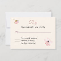 Blush Roos RSVP Response Kaart
