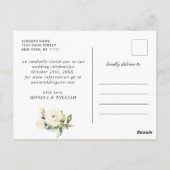 Blush Roos Rustic Wood PHOTO Weddenschap Save the  Briefkaart (Achterkant)
