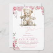 Blush Roos Rustiek Swing Beer Meisje Douche Kaart (Voorkant)