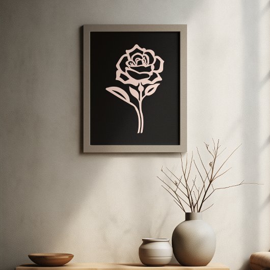 Blush Roos Silhouette Elegance Poster