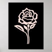 Blush Roos Silhouette Elegance Poster (Voorkant)