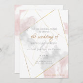 Blush Roos Silver Waterverf TheBarefootBride™ Kaart (Voorkant / Achterkant)