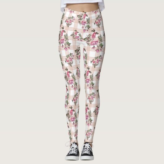 Blush/Roos speldenWaterverf Leggings vrouwen (Voorkant)