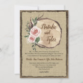 Blush Roos Tree Slice Boho Chic Wedding Kaart (Voorkant)