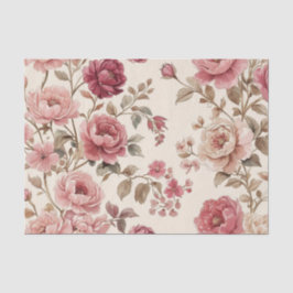 Blush Roos Tuin  Patroon Tissuepapier