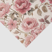 Blush Roos Tuin  Patroon Tissuepapier (Detail)