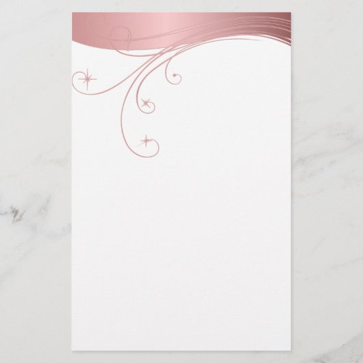 Blush Roos Upscale-ontwerp Briefpapier (Achterkant)