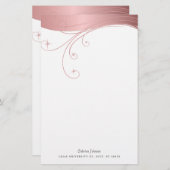 Blush Roos Upscale-ontwerp Briefpapier (Voorkant / Achterkant)