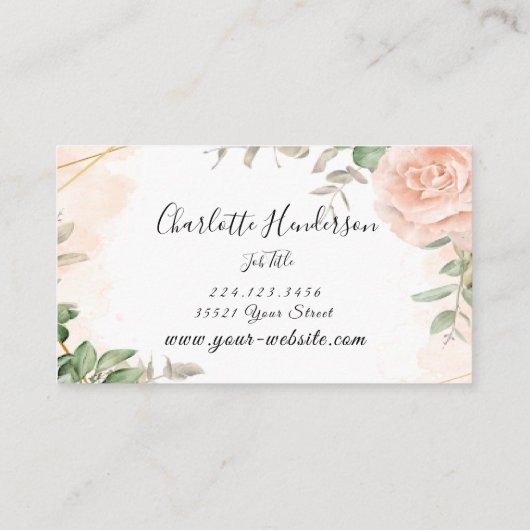 Blush Roos Visitekaartje (Achterkant)