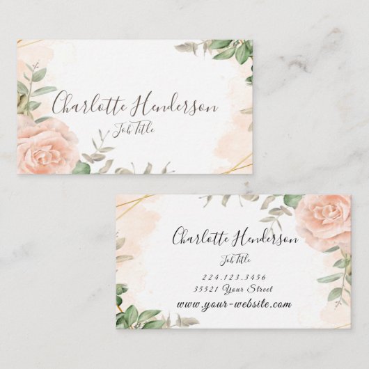 Blush Roos Visitekaartje (Voorkant / Achterkant)