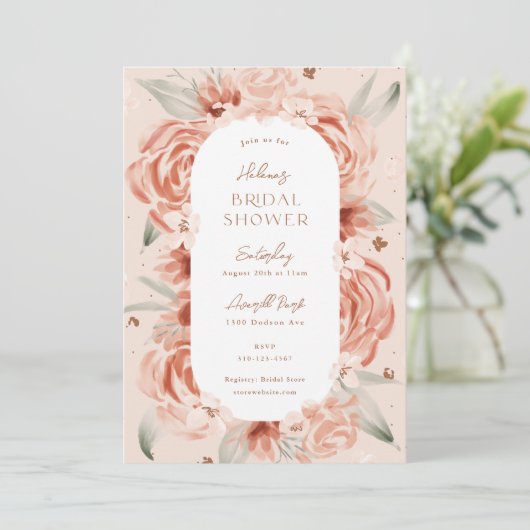 Blush Roos Vrijgezellenfeest Kaart (Staand voorkant)