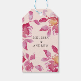 Blush Roos Waterverf Modern Bruiloft Cadeaulabel