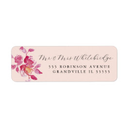Blush Roos Waterverf Modern Design Etiket